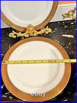 8 Vintage Rosenthal Selb Bavaria Dinner Plate White Gold Trim