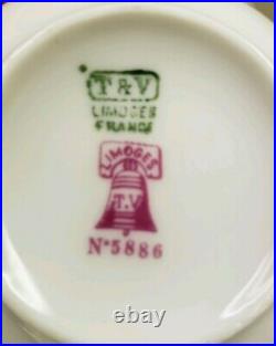 81 piece SET! T&V Limoges France #5886 Dishes Cups Saucers Bowls White Gold Trim