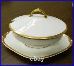 81 piece SET! T&V Limoges France #5886 Dishes Cups Saucers Bowls White Gold Trim