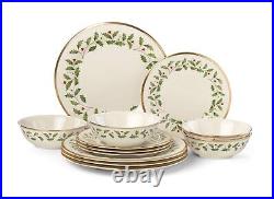 893172 Holiday 12-Piece Plate and Bowl Set, Christmas Dinnerware, Hosting