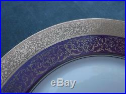 8pc Heinrich Bavaria Plum Gold Encrusted Dinner Plates 11