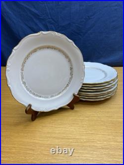 9 Bavaria Western Germany 10 Dinner Plates withGold Scroll Work & Edge Trim