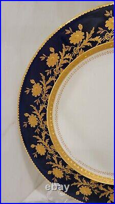 9 Brownfield Davis Collamore Cobalt Blue & Gold Dinner Plates