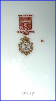 9 Charles Field Haviland LIMOGES ARIZONA GOLD 10 DINNER PLATES