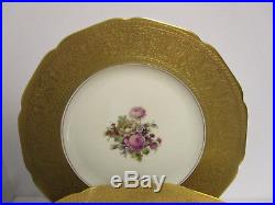 9 Franconia Krautheim 10.75 Gold Encrusted Dinner Plates Lilac Floral Center