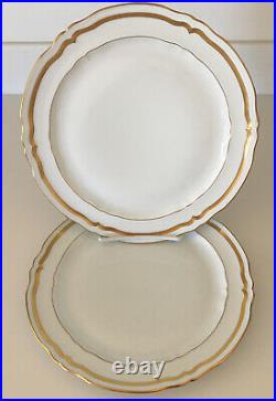 A. Raynaud Ceralene Limoges France MARIE ANTOINETTE GOLD Dinner Plates (2)