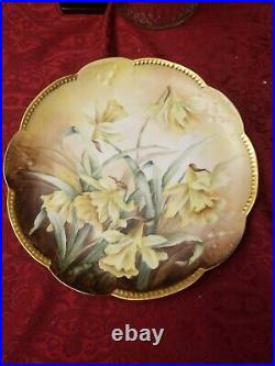 AK Limoges France Gold Rim Hand Painted 12 Plate
