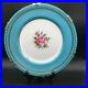 AYNSLEY-7879-TURQUOISE-GOLD-DINNER-PLATE-With-PINK-CABBAGE-ROSE-CRAZING-CH6340-01-uw