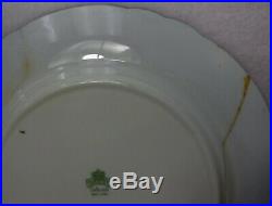 AYNSLEY china CARDIFF Set of 12 Dinner Plates 10-3/8 Gold Filigree Cobalt Rim