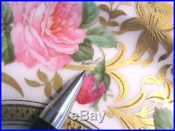 Ahrenfeldt Limoges Hand-Painted Roses Orchids Plate Basket Gold Encrusted Signed