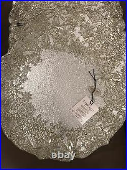 Akcam Silver Gold Snowflake 4 Dinner Charger 12.25 Plates Dishes Rare Gorgeous