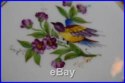 Ambrosius Lamm Dresden Bird Ornithological Flowers & Gold 7 1/2 Dessert Plate