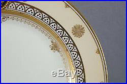 Ambrosius Lamm Dresden Raised Gold Watteau Floral & Beaded 11 1/8 Inch Plate