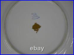 Ambrosius Lamm Dresden Saxony 11 Dinner Plate Floral w Raised Gold 1930s SH6