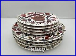 Anthropologie Harvest Foliage 4 Dinner 4 Side Plate Set Floral Dinnerware