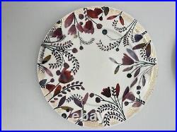 Anthropologie Harvest Foliage 4 Dinner 4 Side Plate Set Floral Dinnerware