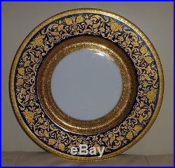 Antique 1901 Cobalt Blue & Gold Hutschenreuther Hohenberg Bavaria Dinner Plate