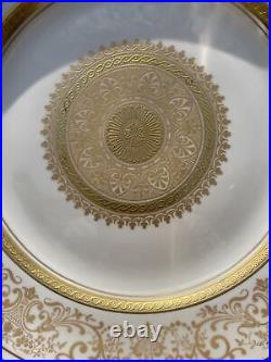 Antique Arabia Finland 10 1/4 Dinner Plates Gold Encrusted Set Of 8 Plates