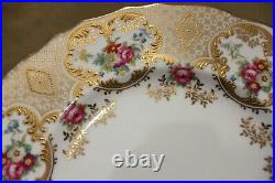 Antique Cauldon England Hand Painted Floral & Raised Gold Porcelain Plate Z960