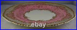 Antique Coalport Porcelain Cabinet Plate Pink Verge Heavy Gold Trim