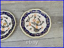 Antique Copeland Imari Pattern Gold Gilded Scalloped Edge 9.5 Plate Set Of 2 Antique Copeland Imari Pattern Gold Gilded Scalloped Edge 9.5 Plate Set Of 2