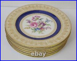 Antique Early 1930s Thomas Bavaria 24k Gilded Plate Plates, Set Of 6