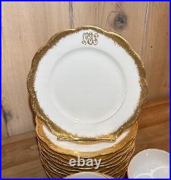 Antique French Haviland Gold Monogram Gilded China William Lycett 66 Pieces