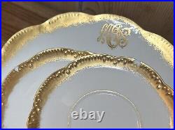 Antique French Haviland Gold Monogram Gilded China William Lycett 66 Pieces