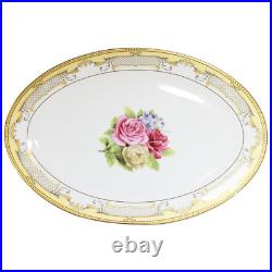 Antique Gold Rose/Floral 57 Pcs Dinner Set, Completely Service For 8 Person