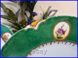 Antique H&C L France Hand Painted Plates Raised Gold Floral 1896 Porcelaine