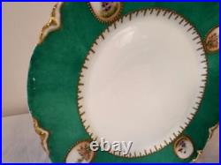 Antique H&C L France Hand Painted Plates Raised Gold Floral 1896 Porcelaine
