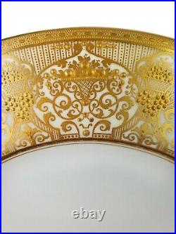 Antique Hand Painted Heavy Gold Gilt Lenox Dinner Cabinet Plate