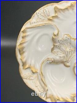 Antique Haviland Limoges White and Gold Lady's Oyster Plate. 1891-1900