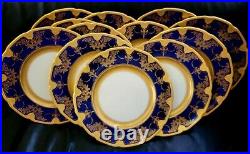 Antique Lenox Cobalt Gold Encrusted 10.5 Dinner Cabinet Plates 12 Set Gumps HTF