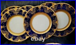 Antique Lenox Cobalt Gold Encrusted 10.5 Dinner Cabinet Plates 12 Set Gumps HTF