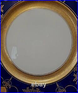 Antique Lenox Cobalt Gold Encrusted 10.5 Dinner Cabinet Plates 12 Set Gumps HTF