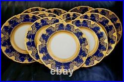 Antique Lenox Cobalt Gold Encrusted 10.5 Dinner Cabinet Plates 12 Set Gumps HTF