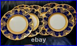 Antique Lenox Cobalt Gold Encrusted 10.5 Dinner Cabinet Plates 12 Set Gumps HTF