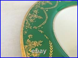 Antique Minton Fine Gold Decorated Plate S C Gump San Francisco Kelly Green Rim