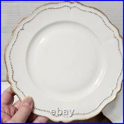 Antique O & EG Royal Austria Gold Trim Dinner Plates 9.5 D Scalloped Edge Dots