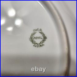 Antique O & EG Royal Austria Gold Trim Dinner Plates 9.5 D Scalloped Edge Dots