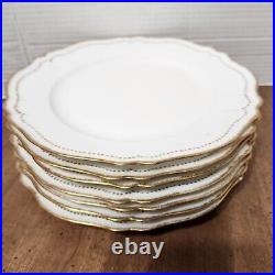 Antique O & EG Royal Austria Gold Trim Dinner Plates 9.5 D Scalloped Edge Dots