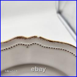 Antique O & EG Royal Austria Gold Trim Dinner Plates 9.5 D Scalloped Edge Dots