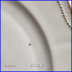 Antique O & EG Royal Austria Gold Trim Dinner Plates 9.5 D Scalloped Edge Dots