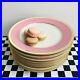 Antique-Old-Paris-Porcelain-Pink-and-White-with-gold-band-11-dinner-plates-VGcd-01-rkut