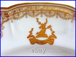 Antique Pair Bates Family Crest 10 Plates Haviland Limoges Gold/white Perfect