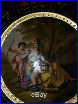 Antique Porcelain Royal Vienna Austria Plate beehive Gold cupids venus u amor
