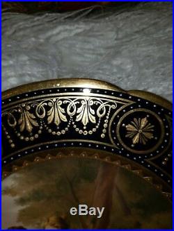 Antique Porcelain Royal Vienna Austria Plate beehive Gold cupids venus u amor
