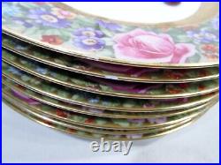 Antique Rosenthal Gold Encrusted Pink Rose Floral 9 10.25 Plate Armorial Mono