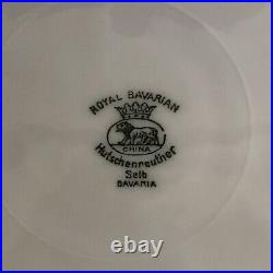 Antique Royal Bavarian Hutschenreuther Gold Encrusted SET of 12 Dinner Plates